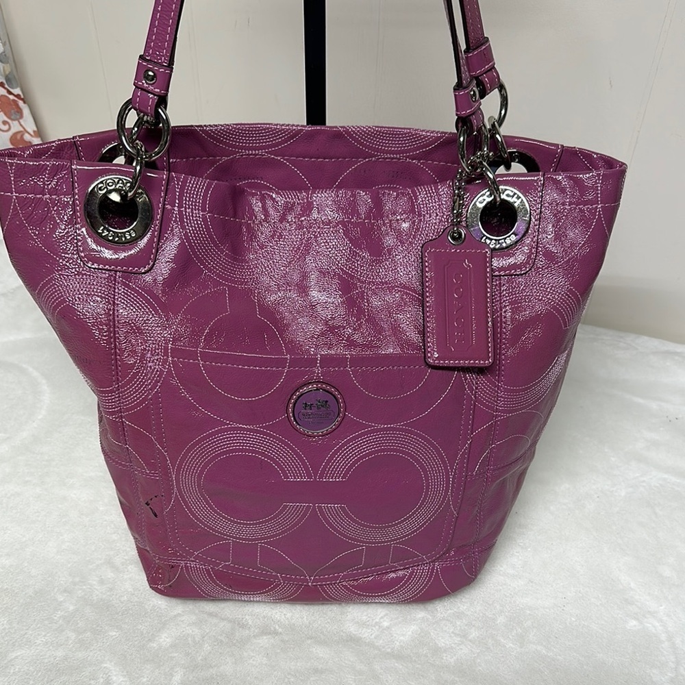 Coach Pink Tote Bag with Signature Design